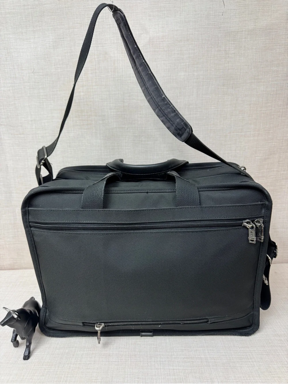 TUMI Alpha Black Ballistic expandable Laptop Business Briefcase 26041D4 EUC $595